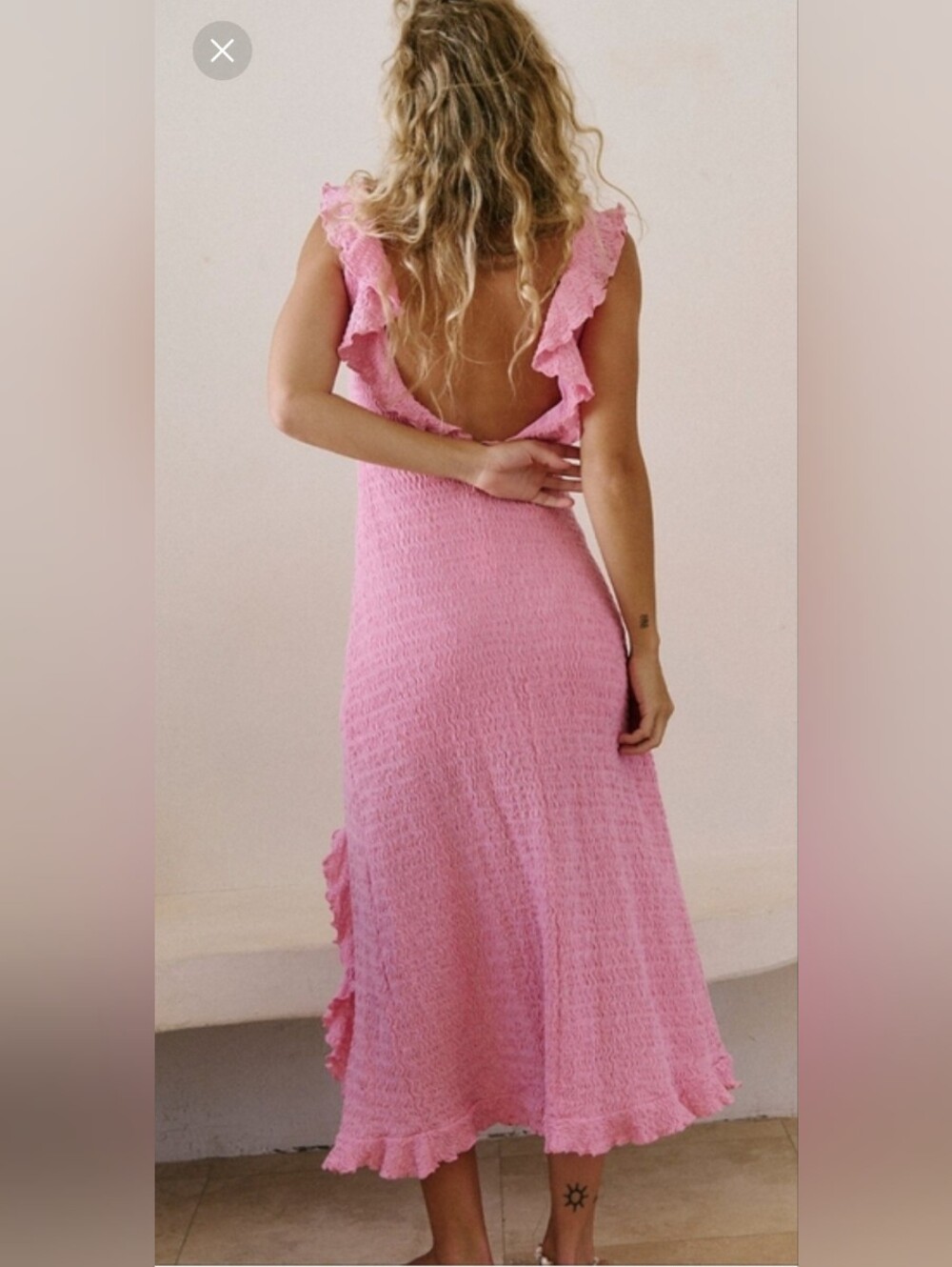 FREE PEOPLE Pink Off-Shoulder Ruffle Women's Dress - Picture 2 of 10